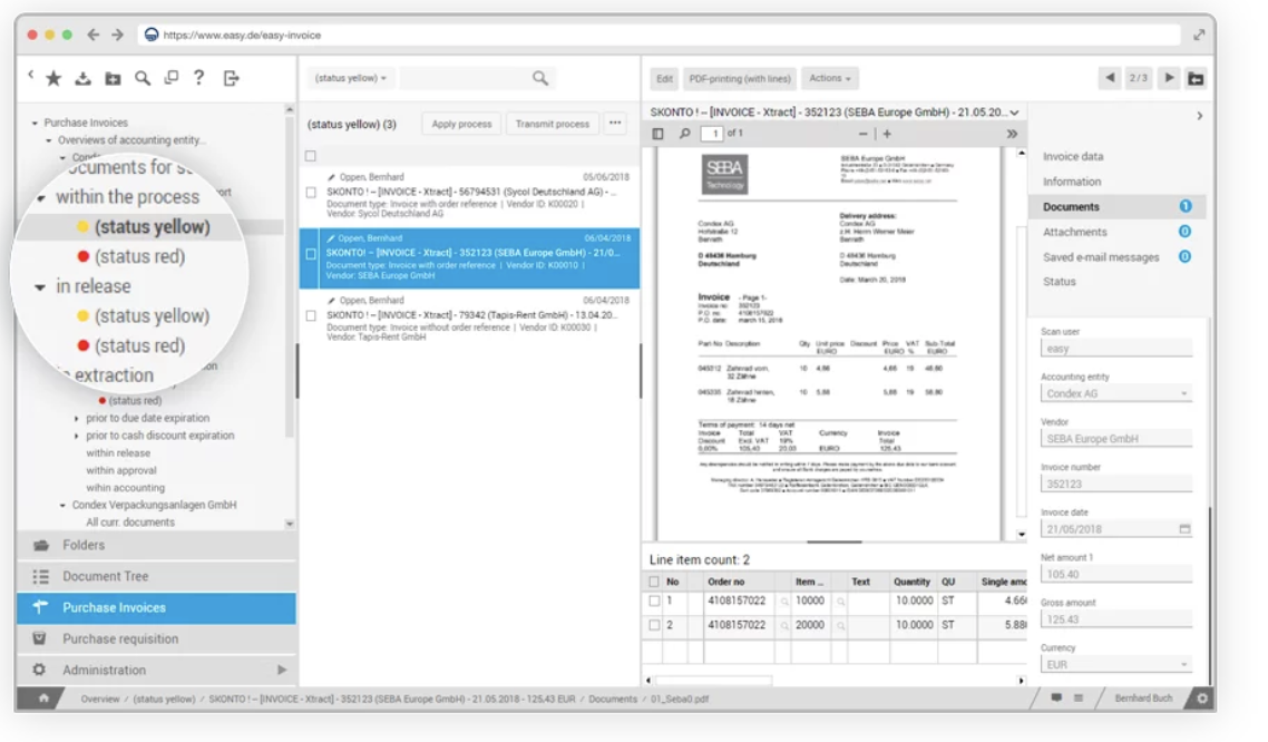 screenshot of easy invoice